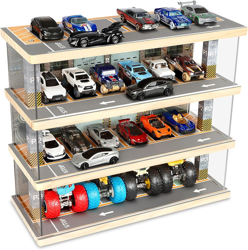 Display case for hot - display, wheels